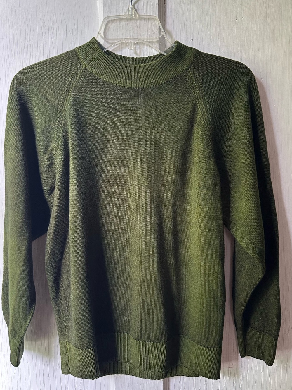 Petite Small Olive Green Crewneck Sweater